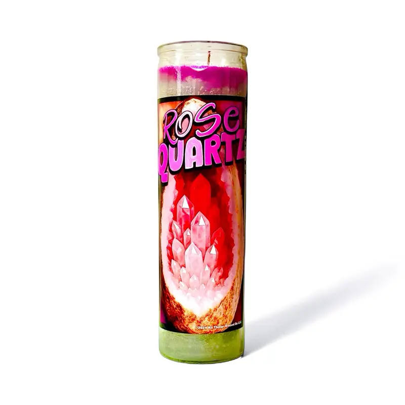 Rose Quartz Candle - for Love, Fertility, Healing & Natural Positivity