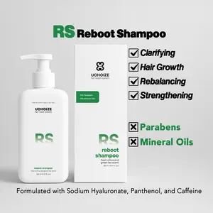 UCHOIZE Reboot Shampoo - Gentle Formula with Green Tea, Ginger & Caffeine, Panthenol & Hyaluronic Acid, 0% Parabens, 0% Mineral Oil, for Thinning Hair, Dry & Itchy Scalp, Hair Strengthening & Scalp Balancing, 280ml