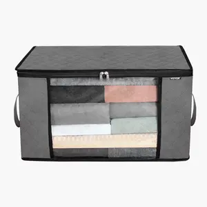 【Spotlight Day】VEVOR 6-Pack 60L Large Cloth Storage Bags, Zippered Organizer for Duvets, Bedding, Clothing