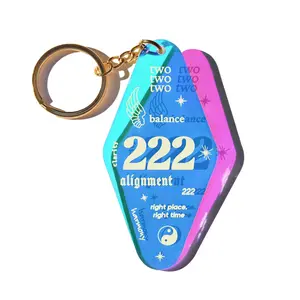 222 ALIGNMENT ANGEL NUMBER IRIDESCENT KEYCHAIN