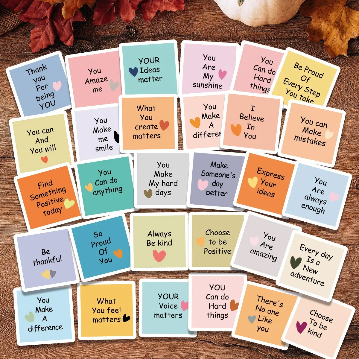30 Cute Mini Encouragement Cards, Perfect for Gratitude, Birthday, Wedding, Valentine's Day, Classroom Rewards, Gift Box Fillers, Positive Message Card, Inspirational Card, Inspirational Greeting Cards