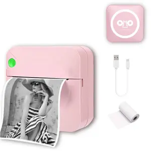 Mini Instant Printer with 1 Roll Printing Paper, Label Printer for Shopping List, Sticker & Study Note, Portable Photo Printer for Home Office School