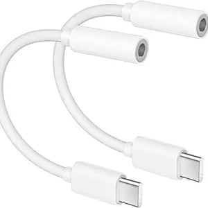 USB C to 3.5mm Headphone Jack Adapter (2pcs), Type C to Aux Audio Adapter Cable, Compatible with iPhone 16 15 Series, iPad Pro, MacBook, Galaxy S24 S23 S22
