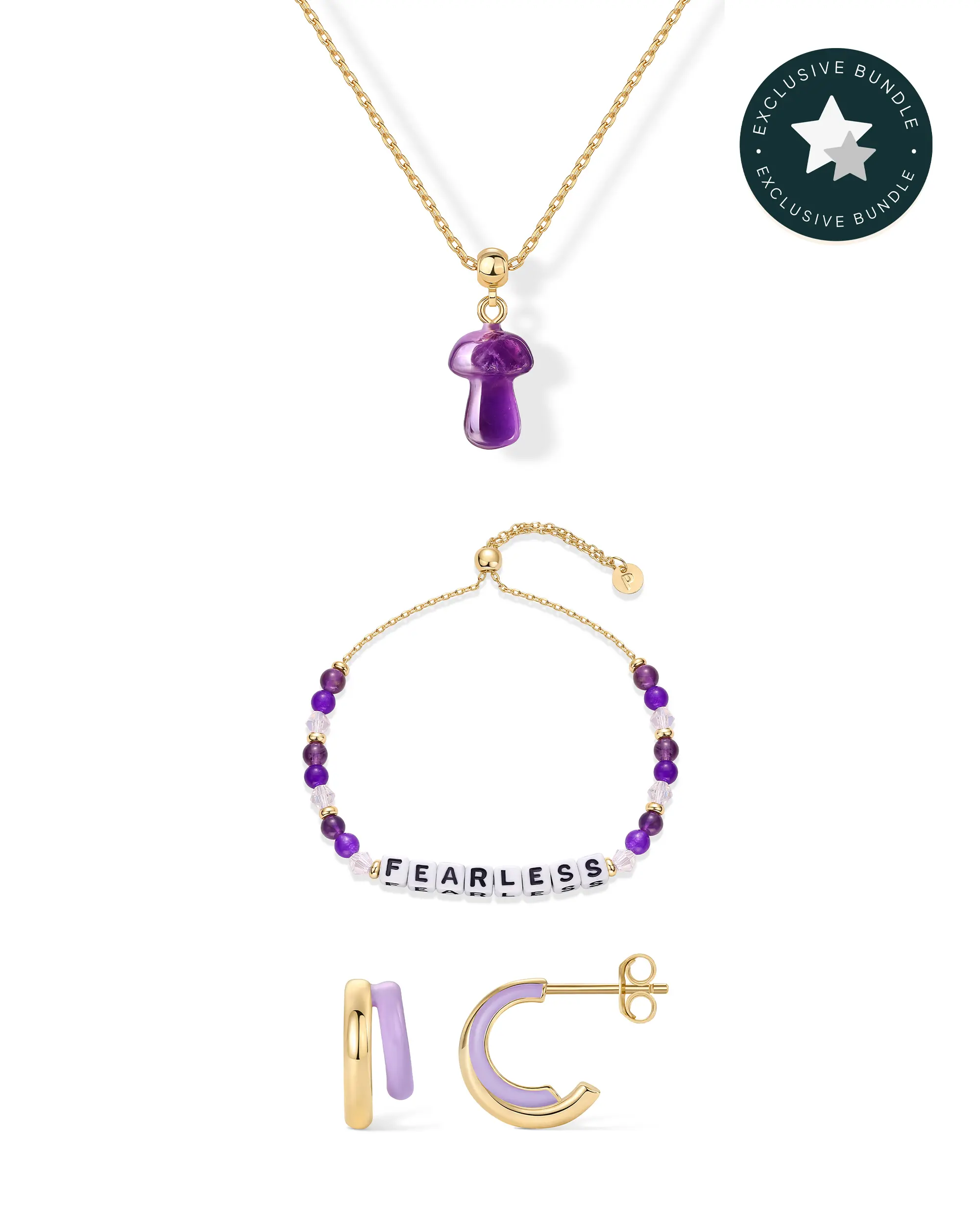 PAVOI 14K Gold Plated Colorful Bundle for Women - Gemstone Charm Pendant Necklaces, Colored Enamel Earrings & Adjustable Bracelets - Gold Jewelry Gifts for Women - TikTok Exclusive Bundle