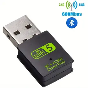 600mbps Usb 4.2 Wireless Wifi Network Adapter, Dual-band 2.4ghz 5ghz Small Wifi Extender Plug-in, Suitable for Portable High-performance Wireless Network Receivers for Desktop Computers and Laptops.
