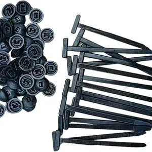 100Pcs Nylon Universal Cable Tie Buckle, Heavy Duty Self-Locking Nylon Zip Ties Holder, Multipurpose Plastic Cable Ties Tool for Car Daily Repair