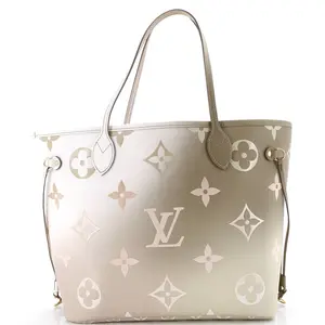 Pre-owned Louis Vuitton Canvas Coated Tote Bags REBAG Neverfull NM Tote Spring in the City Monogram Giant Canvas MM by Rebag