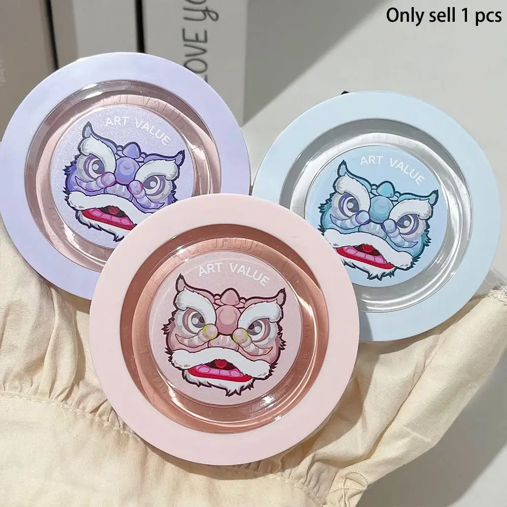 Lion Design Setting Powder, Matte Oil-Control Powder Cake, Lightweight Waterproof Loose Powder, Brightening Concealer, Flawless Face Powder, for Oily & Combination Skin