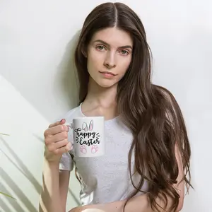 Happy Easter White glossy mug