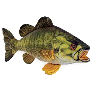 Real Planet™ Green Small Mouth Bass Realistic Plush Stuffed Animal