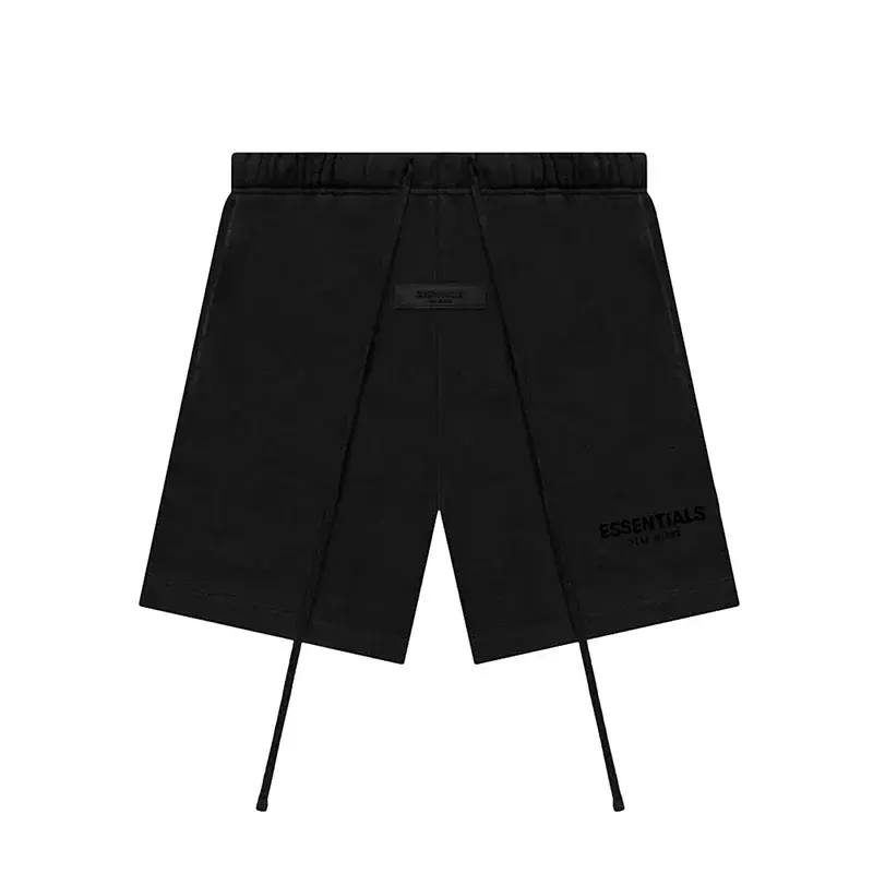 Fear of God ESSENTIALS Black Fleece Sweat Shorts Heavyweight Cotton Drawstring Shorts Men Women Casual Classic