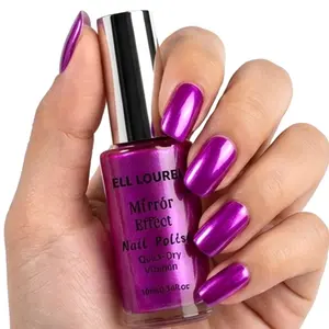 ELL LOUREL Purple Metallic Nail Polish with Mirror Finish, 10ml| Quick-drying, high gloss, smooth application, suitable for hands and feet, fits all skin tones
