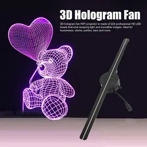 3D Hologram Fan 16.5in 2000x224 WiFi 3D Projector with 224 LED Light Beads awqe