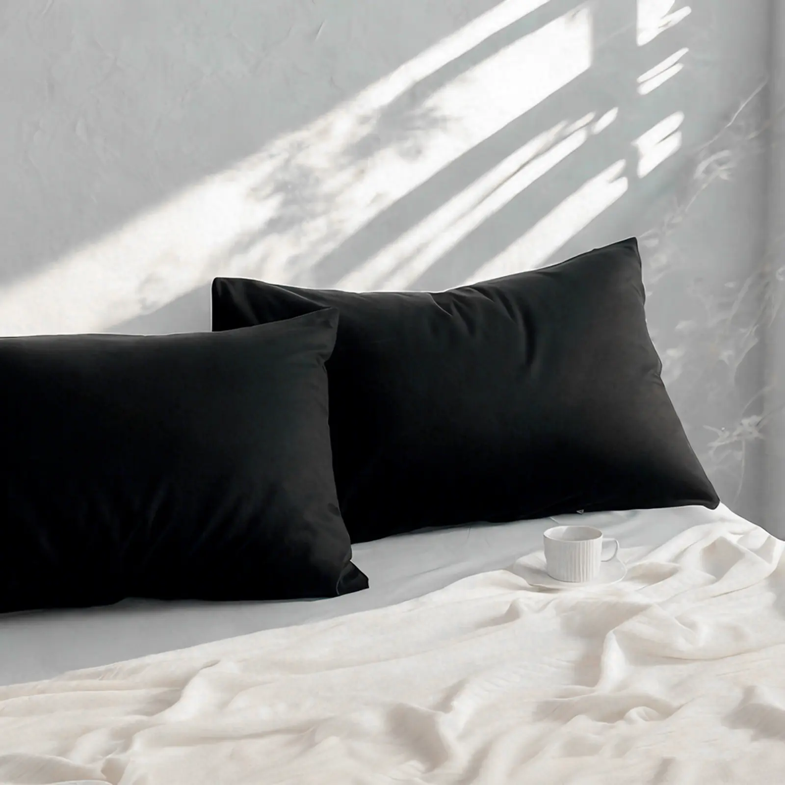 2-Pack 100% Cotton Pillowcases with Envelope Closure, Soft Breathable Pillow Covers‎