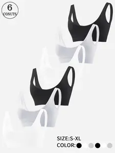 Women's Solid Wireless Bra, Casual Comfortable Breathable Lingerie for Daily Wear, Women's Lingerie for All Seasons, Soft Breathable Bra