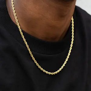 GLD Rope Chain | 18k Yellow Gold Plated, 4mm Width, 16-30" Lengths | Guaranteed for Life - Perfect Gift - DealsForYouDays