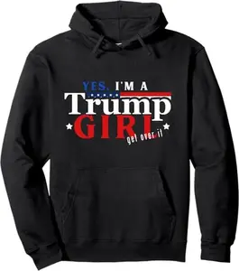 USA Patriotic Proud Trump Girl Vote America Flag Design Pullover Hoodie