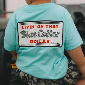 Youth & Adult Blue Collar Dollar Boy’s Shirt, Graphic Tees for Country Boy Clothes, Toddler Clothing, Menswear & Womenswear, USA-Made Printed Apparel	