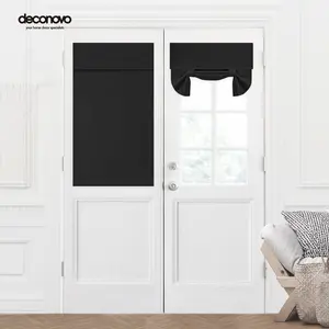 Deconovo French Door Curtain(1 Panel), Door Curtains for Door Window, Blackout Curtains for Bedroom, Sidelight Curtains for Door Window Curtains, Velcro Tie Up Curtains