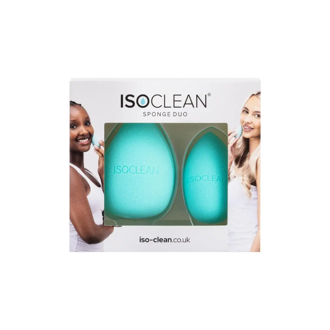 ISO CLEAN Cosmetic Makeup Sponge DUO - 2 Pack Soft Touch Foam Blender for Flawless Application Vegan Cruelty Free Latex Free