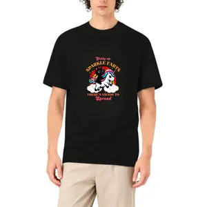 Men's T-Shirt Sparkle Farts Unicorn Chaos Spread Comfortable And Versatile Outdoor Casual Short Sleeve