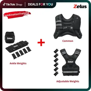 【Jumpstart Sale】ZELUS Weighted Vests with Adjustable Ankle Weights 6lb/8lb/12lb/16lb/20lb/25lb/30lb Reflective Stripe for Home/Outdoor Fitness -body wieg ht exercise, Gym Equipment Weightlifting Belt weighted vest