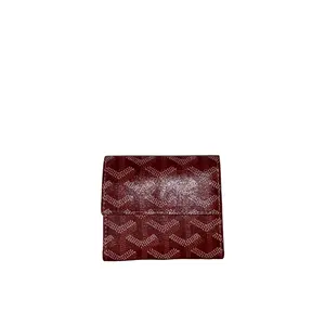 Pre-owned Canvas Small Leather Goods Goyard Herringbone Compact Wallet