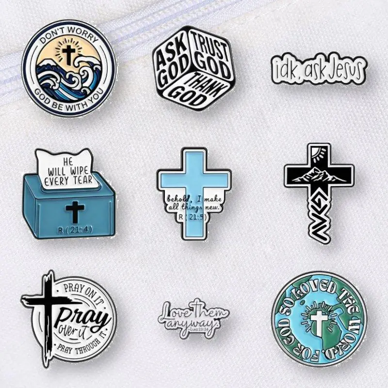 9PCS New GOD Series Unisex Brooch Set - Cartoon Badge Pins with Adorable Designs, Daily Instant Decor, Easy to Use Exquisite Decoration, Fun and Playful Fashion Accessory for Backpack & Clothing Gift, Everyday Bag, Unisex Wear