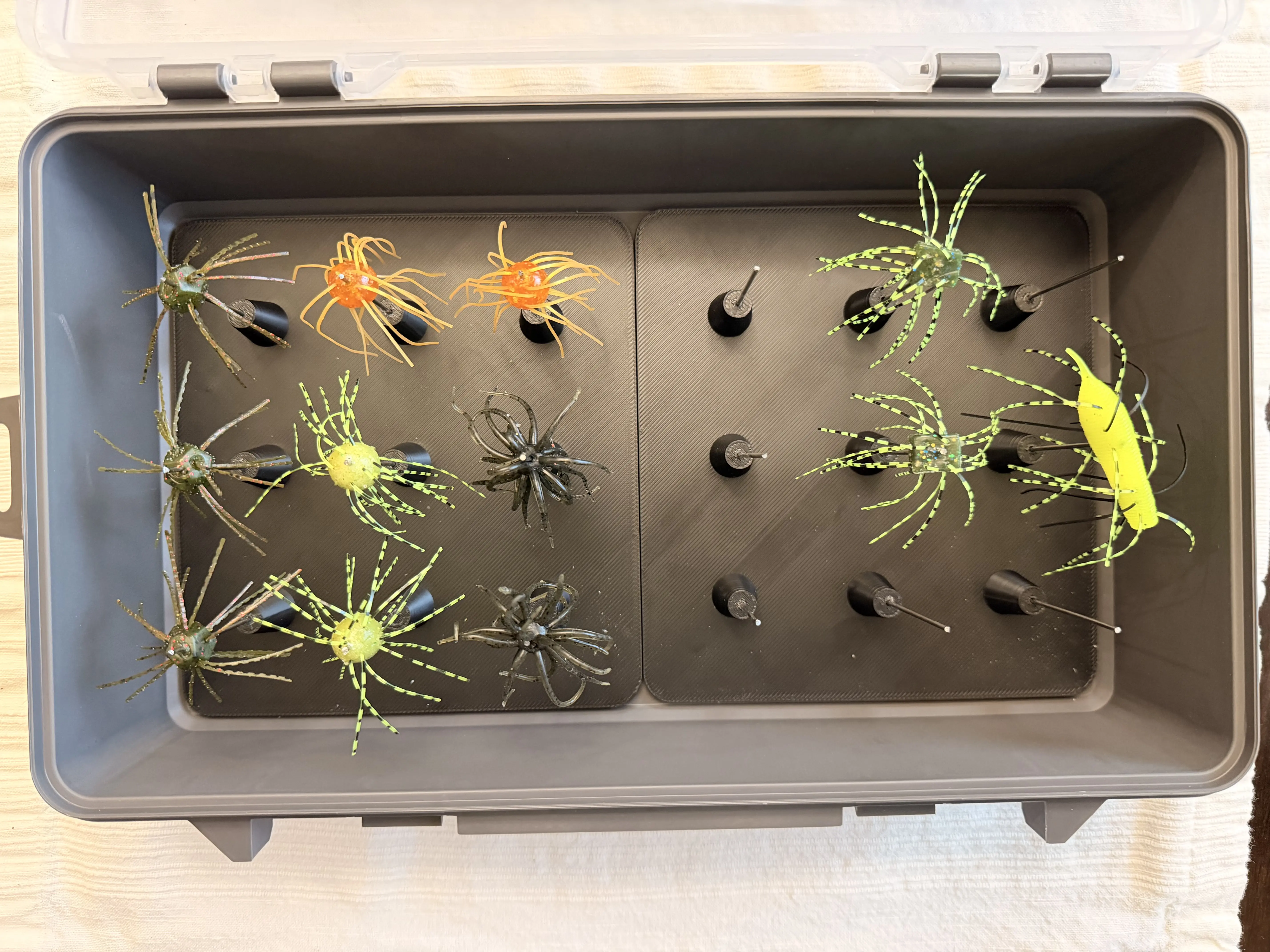Urchin Coike Dice Bait Holder | Soft Plastic Fishing Bait Organizer | Plano Rapala Kastking 3700 Deep Tackle Box Insert | Stainless Steel Bait Storage