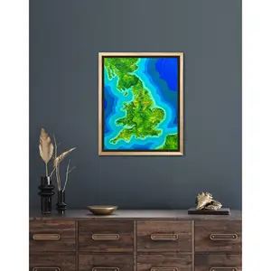 England 🏴󠁧󠁢󠁥󠁮󠁧󠁿🇬🇧 - 16x20 Fine Art Map made with Acrylic & Resin on Canvas