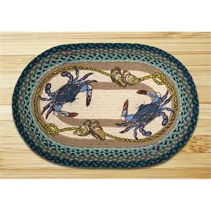 Capitol Importing 65-359BC Unique Embroidery Blue Crab Oval Patch, 20 in. x 30 in.