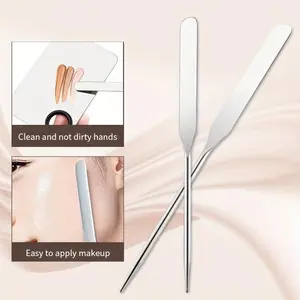 Stainless Steel Makeup Mixing Spatula - Fragrance-Free, Multi-Use for Nail Art & Foundation Blending