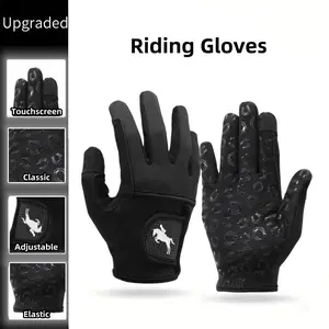 1 Pair Professional Horse Riding Gloves, Non-Slip Breathable Outdoor Equestrian Gloves for Men Women Protective Gear