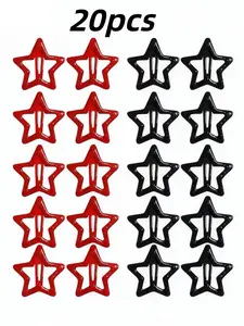 20 Y2K Star Hair Clips, Cute Metal Hair Clips, Non-Slip Kawaii Hair Accessories, Asymmetrical Design, All Seasons, and Colors