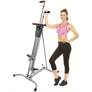 Sports Season Promotion 5-Height Adjustable Aluminum Alloy Vertical Climber - Full Body Workout Stair Climber Machine for Home Gym Cardio Exercise with Steel Frame, Folding Design, and Heavy Duty Construction for Efficient Cardiovascular Fitness