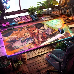 The Rising of the Shield Hero Mouse Pad Mousepad Anime Mousepad HD Printing Computer Gamers Locking Edge Non-slip RGB Mouse Pad XXL90x40cm Keyboard PC Desk Pad
