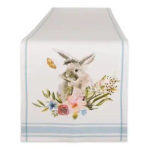 Design Imports Garden Bunny Printed Table Runner - 14" x 108"