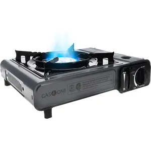 Gas One Portable Butane Camping Stove with Case: Automatic Ignition, Precise Heat Control - Camping & Tailgating and Outdoor Cooking GasOne