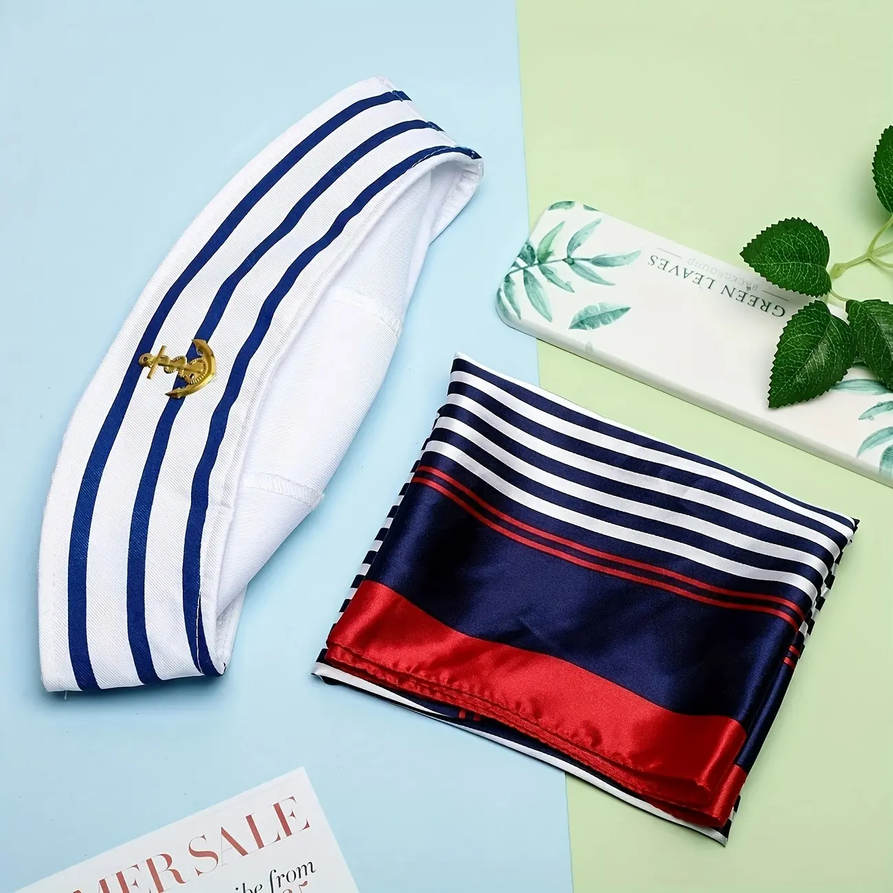 Men's & Women's Sailor Suit Costume with Nautical Hats (Sailor & Captain) & Scarf - Navy Blue & White Maritime Outfit for Themed Parties, Role-Play, Cruise Vacations, Cosplay