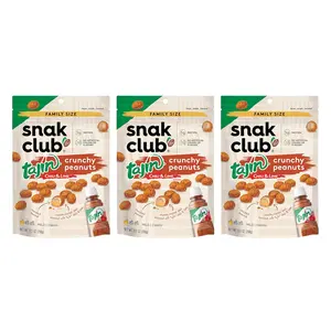 Snak Club Family Size Tajin Crunchy Peanuts E-Comm 10.5 Ounce, 3 Pack Bundle