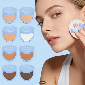 1pc Matte Finish Beauty Powder, Oil Control Sweatproof Waterproof, Long-Lasting Makeup Setting Powder, Portable Touch-Up, 8 Colors Available, Face Powder
