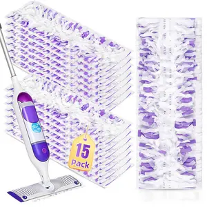 15 Pack Disposable Moping Pads Refills Compatible For Power Mop Multi-Surface Mop And PowerMop Wood Mop, Replacement PowerMop Pads For Floor Cleaning