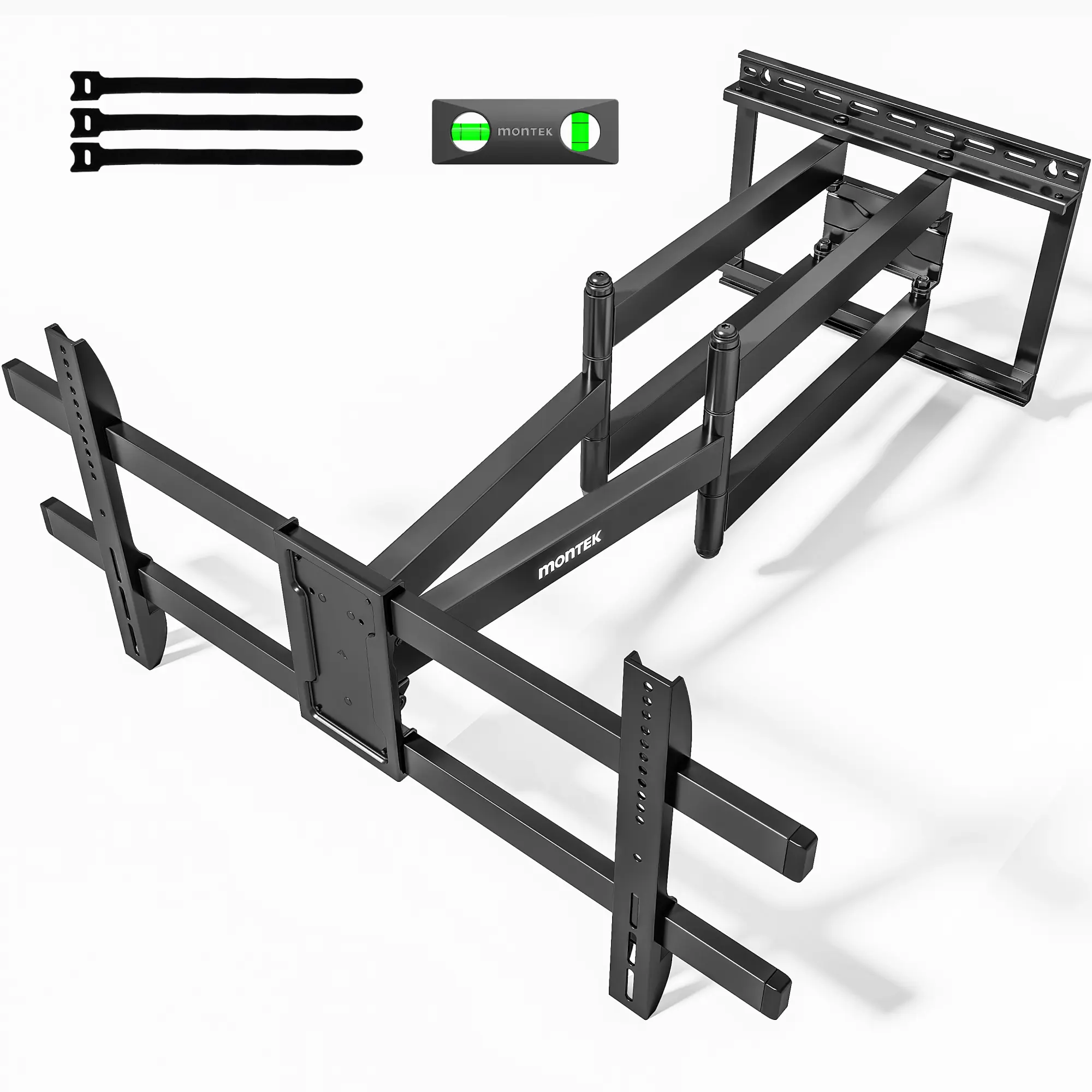 monTEK Full Motion Metal HDTV Wall Bracket for 43-95 Inch TVs, 42.5in Extension, Swivel & Tilt, VESA 800x400mm, 132lbs Capacity, 16-18in Studs, Quick Easy Installation, Space-Saving