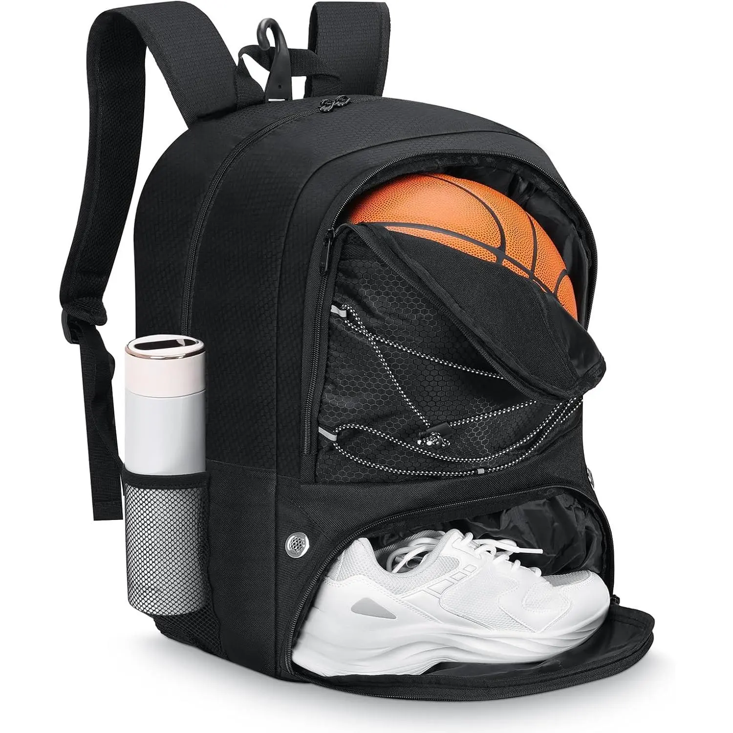 MoKo Sportsball Backpack for Men - Waterproof, Large Capacity, Ventilated, Separate Ball, Gym Shoes Compartments - Ideal for Basketball, Soccer, Travel