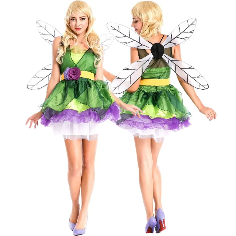 Christmas Fairy Costume Party Performance Forest Green Elf Fairy Outfit Christmas Costume Queen Outfit