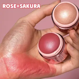 Long Lasting Highlighter & Blush Set, 2 Counts/set Moisturizing Lightweight Blush & Highlighter Moisturizer, Natural Look Blush for Daily Makeup, Flawless Cosmetic Gift Set, Radiant Smooth Cosmetic, Radiant, Hydrating Cosmetics, Cosmetic Product