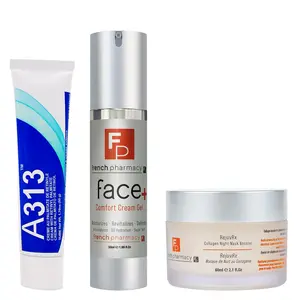 Ultimate French Skincare Trio For Hydration: A313 Vitamin A Pommade, Face Comfort Cream Gel, + RejuvRx Collagen Mask