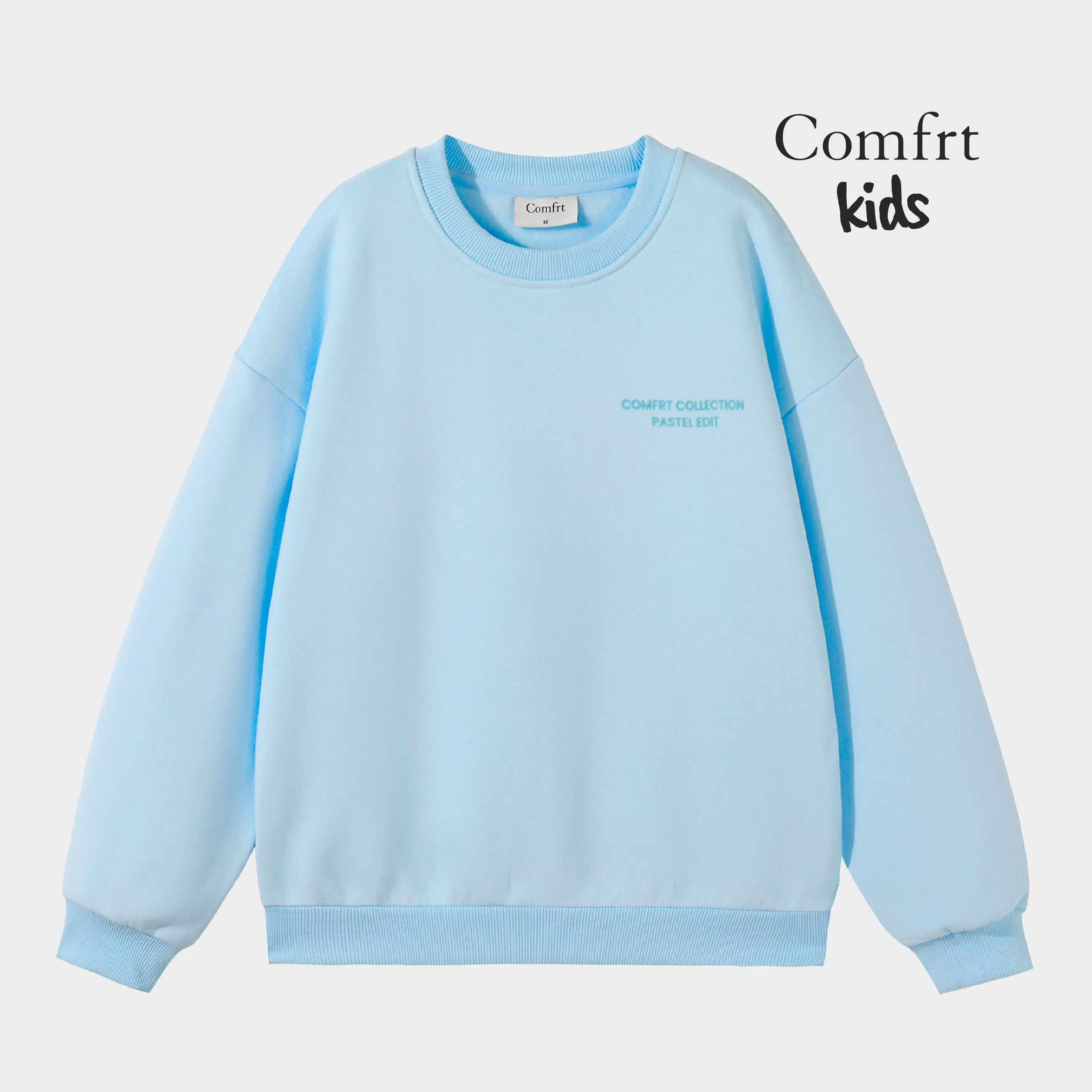 Comfrt Kids | Pastel Crew | Oversized Fit, Super Soft Combed Cotton Blend, Heavy Weight Crewneck Sweatshirt