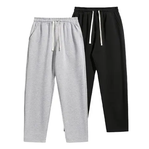 Men's Soft Comfortable 100% Polyester 2-Piece Athleisure Bottoms - Adjustable Drawstring Jogger Pants, Casual Sport Trousers, Ideal for Daily Commutes, Home Wear, Soft Comfortable Men's Pants