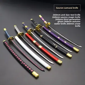 One Piece Anime Merchandise Zoro Five-Piece Set Tenka Yushuji Akasugi Toraji Gravity Sword Hawkeye Black Sword Night Weapon Model Figurine Keychain